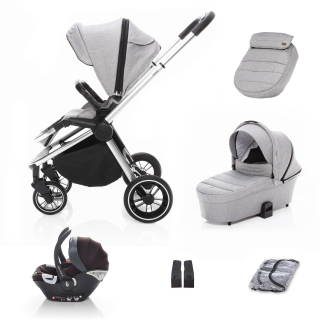 ZOPA SET kočárek Move+ korba+adaptéry+autosedačka, Silver Grey/Silver