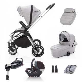 ZOPA SET kočárek Move+ korba+adaptéry+autosedačka+báze, Silver Grey/Silver