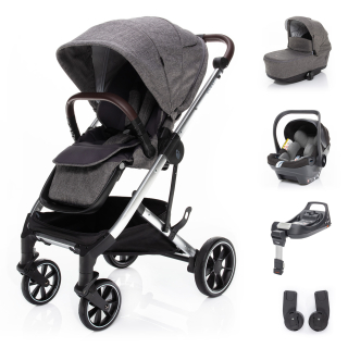 ZOPA Set kočárek Quest+ korba+ adaptéry+ autosedačka+ báze, Tornado Grey/Silver