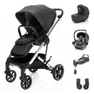 ZOPA Set kočárek Quest+ korba+ adaptéry+ autosedačka+ báze, Vulcan Black/Silver