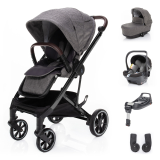ZOPA Set kočárek Quest+ korba+ adaptéry+ autosedačka+ báze, Tornado Grey/Black