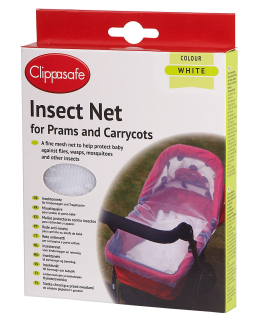 CLIPPASAFE Síť proti hmyzu na kočárek, White